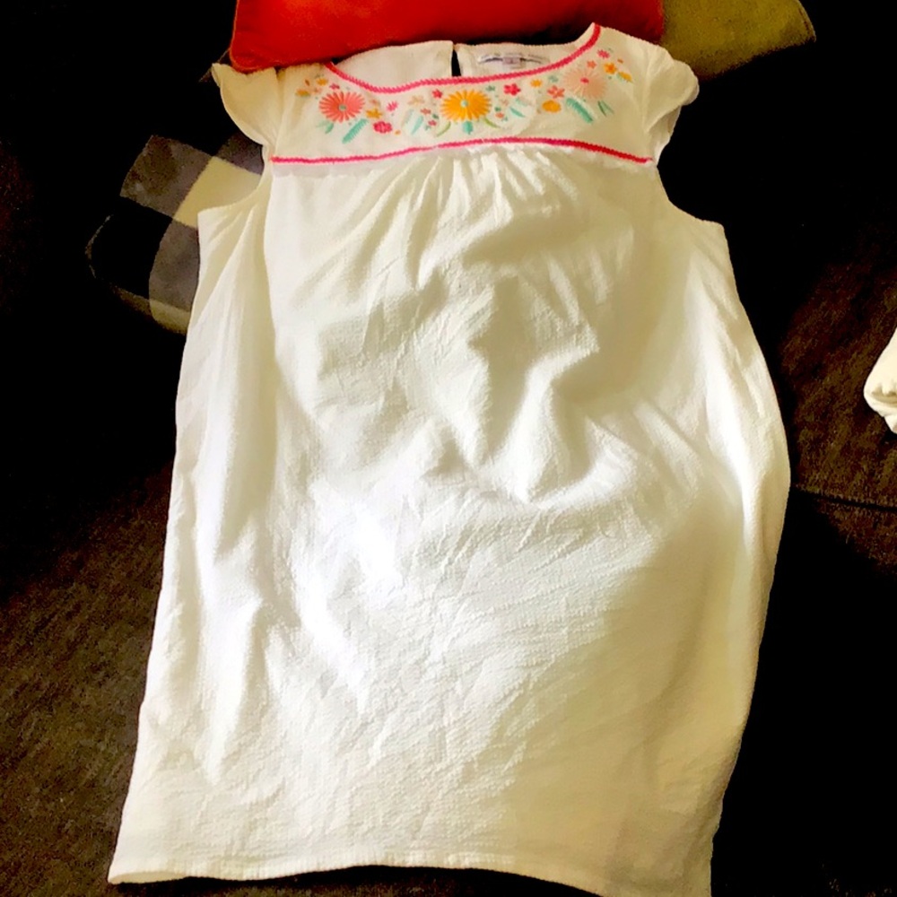 Southern Tide White and Pink Blouse Relaxed Fit